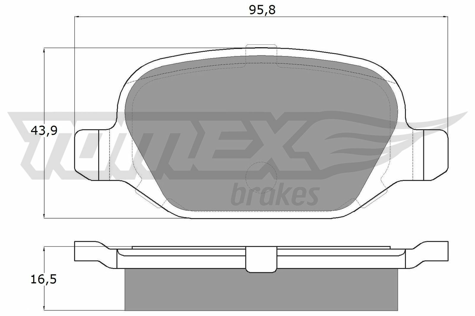 Sada brzdových destiček, kotoučová brzda TOMEX Brakes